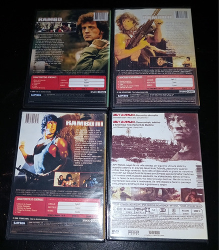Saga De Rambo 1,2,3 Y 4!!!!! En Dvd Clásicos Réplicas!!!! (Usado)