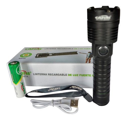 Linterna Tactica Potente Zoom 100 Metros Led Cree Recargable