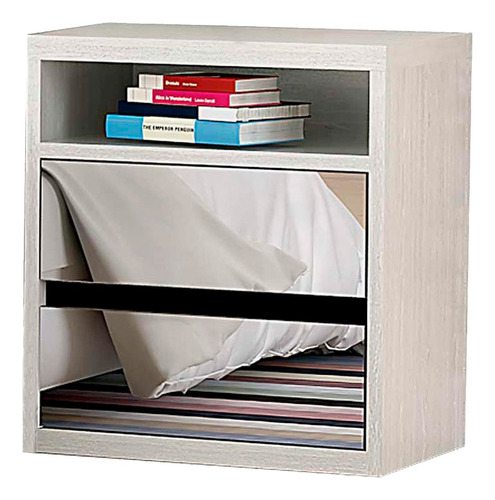 Mesa De Cabeceira 2 Gavetas Espelhado 100% Mdf 807e Branco