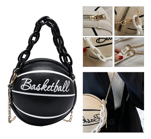 Mini Bolso De Hombro Con Negro Negro 17 Cm De Diámetro