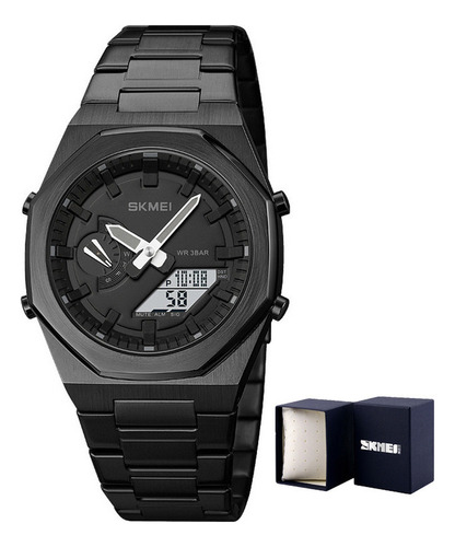Reloj De Pulsera Skmei Electrónico De Moda Con Luz Correa Negro/blanco Nero