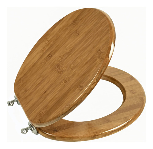 Asiento De Inodoro Redondo De Madera Maciza Y BambĂș