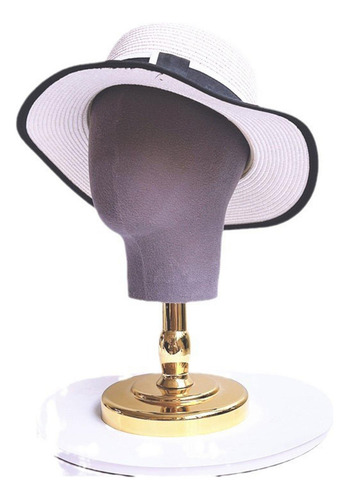Soporte De Exhibición For Sombrero De Peluca, Soporte Oro