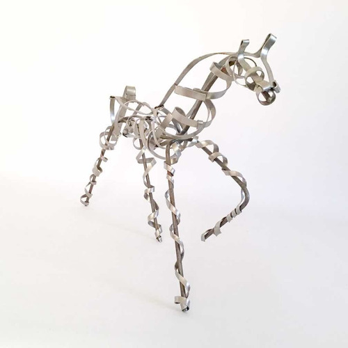 Esculturas De Caballos De Hierro (30cm) - Arte Y Decoración