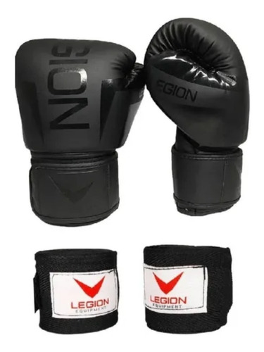 Guantes Boxeo Kick Boxing Profesional Legion + Vendas Venom