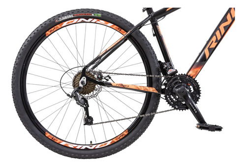 Bicicleta Aro 29 Alumínio 24v Rino Start Mtb Disco Suspensão Cor Preto/laranja Tamanho Do Quadro 17