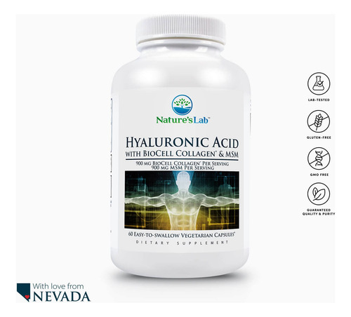 Nature's Lab Hyaluronic Acid With Biocell Collagen And Msm,