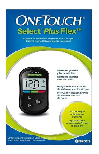 Imagen 1 de 3 de Medidor De Glucosa One Touch Select Plus Flex 60 Dias