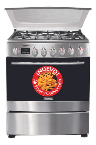 Estufa 30 Berna 6 Quem Inox, Horno Función De Air Fryer Color Plateado