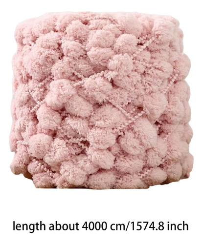 - Hilo Grueso De Pompón, 4 Bolas, Cómodo Para Tejer A Rosa