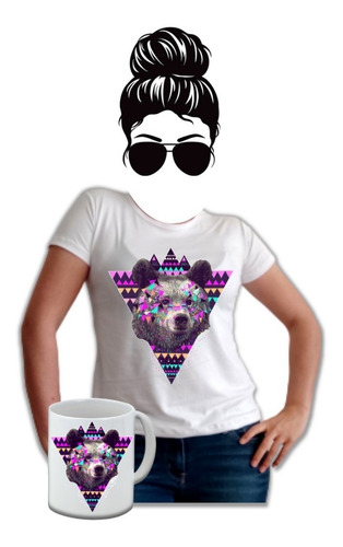 Animal Print Oso Camiseta Mujer Estampada Gratis Mug