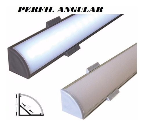 Perfil Angular Corner Esquinero 3mts Con Accesorios Para Led