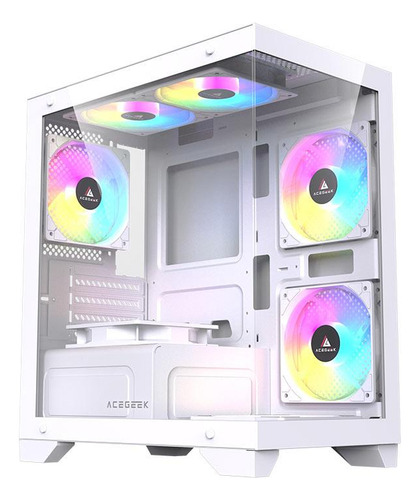 Gabinete Gamer Acegeek Rhythm Mid-tower Lateral/vidro Branco