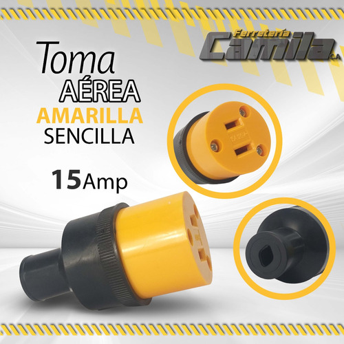 Toma Aerea Amarilla Sencilla 15amp 03646 - Toma Corriente