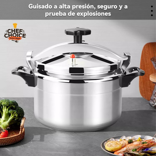 Olla A Presión 11 Litros Figo Aluminio 28 Cm Plateada