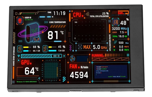 Monitor De Cpu Para Computadora, Mini Pantalla Con Doble Pue