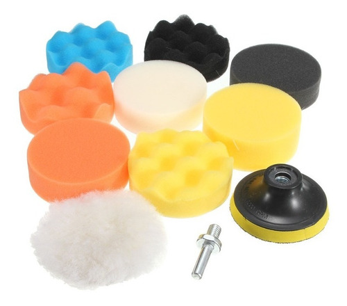 Kit Pulido Taladro Pulidora Almohadillas 4pLG/100mm 11pcs