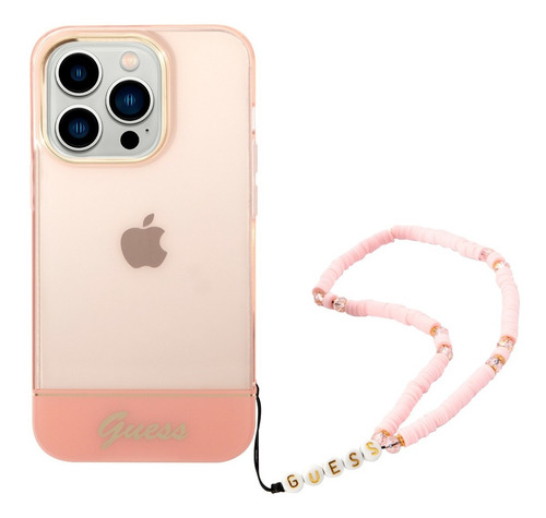Funda Guess Strap Rosa Compatible Con iPhone 14 Pro Max