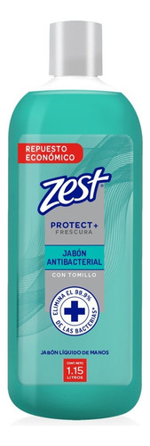 Jabón Líquido Para Manos Zest Protect Antibacterial Con Tomillo 1.15l