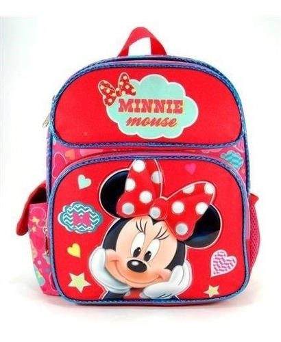Maleta Pequeña Escolar Para Niñas De Minnie Mouser Rojo