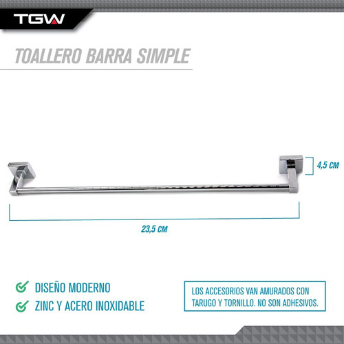 Imagen 4 de 9 de Set Kit Accesorios Baño Ducha Acero Inoxidable 6 Piezas Tgw