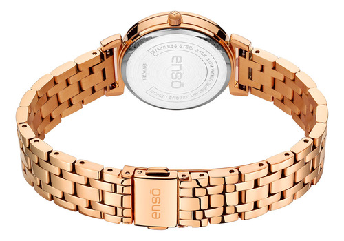 Reloj De Pulsera Enso Para Mujer Ew1077l1 Rosado Correa Acero