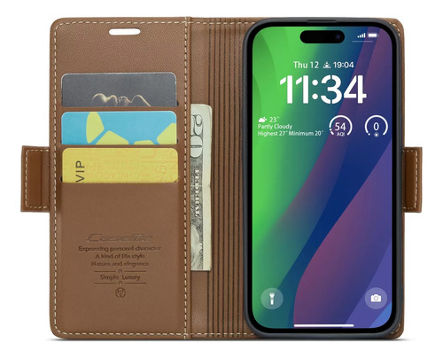 Capa De Couro Magnética Flip Para iPhone Wallet Bolsa