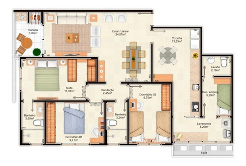 Imagem 12 de 19 de Apartamento À Venda No Bairro Coqueiros - Florianópolis/sc - O-25480-42036
