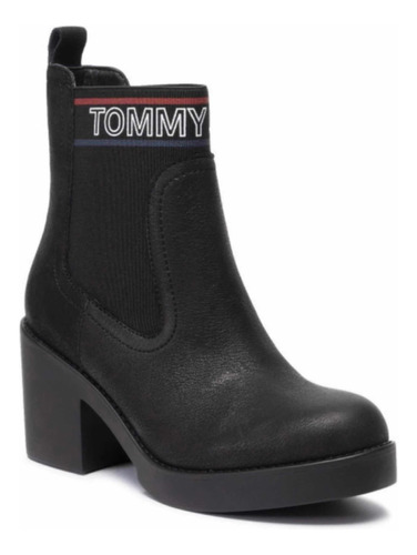 Botas Botines Cuero  Negros Dama Tommy Hilfiger Jeans Nuevos