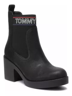 Botas Botines Cuero Negros Dama Tommy Hilfiger Jeans Nuevos