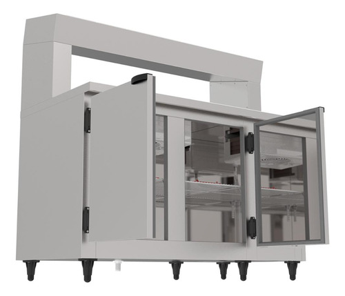 Balcão Condimentador 2 Portas 1,35m Inox Kbscc-135d Kofisa 220v