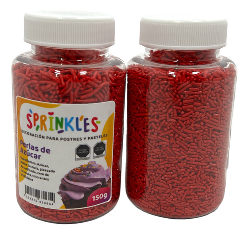 2pz Rojo Sprinkles Granillo Barritas Tronq Decoracion Pastel