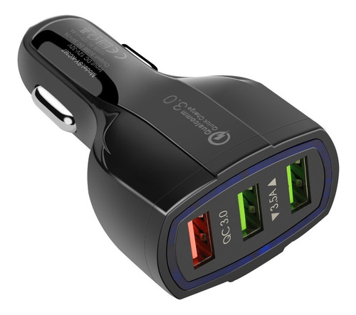 Cargador De Auto Con 3 Entradas Usb