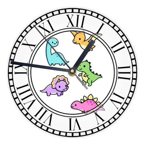 Reloj Redondo Madera Brillante Dibujos De Animales  Mod 23