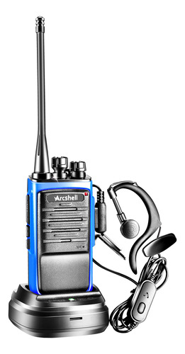 Radios Bidireccionales Recargables Con Auricular Paquete De Azul Bandas De Frecuencia
