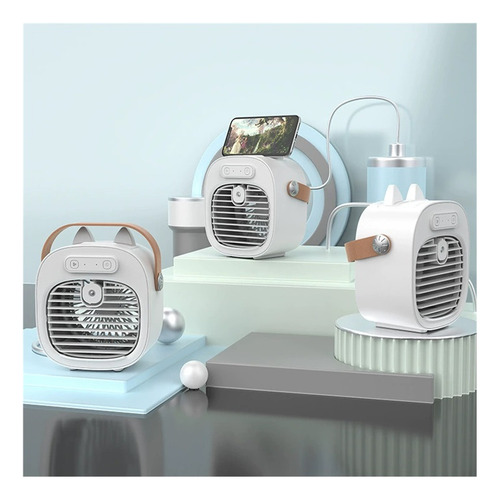 Ventilador De Escritorio Recargable Con Spray Humidificador