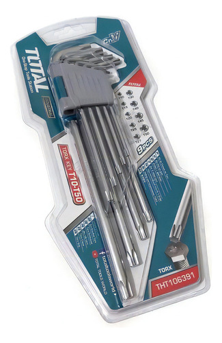 Juego Llaves Allen Estrella Torx 9 Piezas Total Tht106391