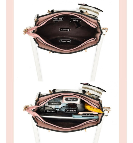 Bolsa Crossbody Genérica Mujer Tela Cierre Ajustable
