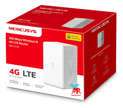 Router Para Chip 4g Lte Todo Operador Mercusys Mb110-4g