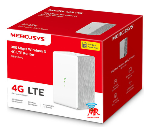 Router Para Chip  4g Lte Todo Operador Mercusys  Mb110-4g 