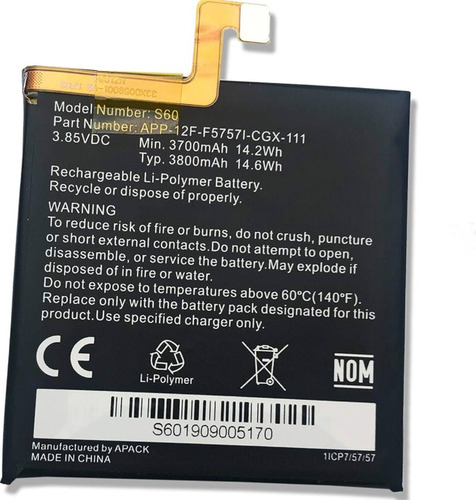 Repuesto Bateria Para Cat S60 Caterpillar