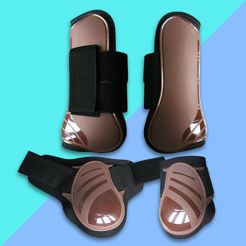 De 4 Peças De Botas Dianteiras Para Cavalos, Marrom Gg