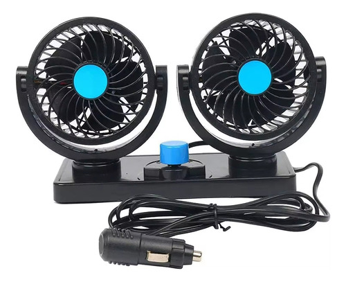 Ventilador Dual Para Carro Con Giro 360 Aire 2 En 1