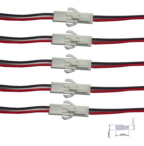 5 Pares Conectores Jst El 2 Pin 4,5mm Bateria Dron Led 22awg