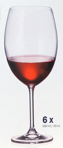 Imagen 3 de 5 de Copa Copón Vino Cristal Bohemia Colibrí 580ml Set X 2
