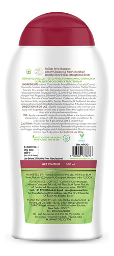 Champú Mamaearth Onion Para El Crecimiento Del Cabello, 100