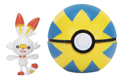 Pokemon Clip N Go Scorbunny With Quick Ball Battle Ready - F