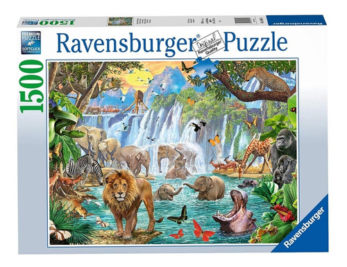 Rompecabezas Safari En Cascada 1500 Pz Ravensburger Elefante