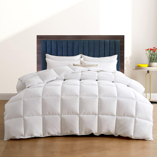 Puredown® Edredón De Cama Edredón De Plumas De Ganso Blanco 