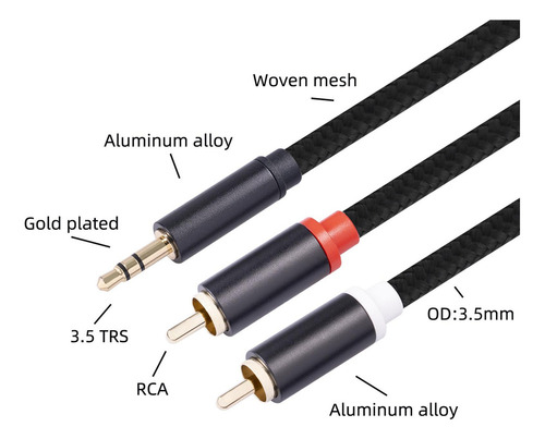 Rca A 3,5 Mm Y Splitter Altavoz Audiophiles 1,8 Millones